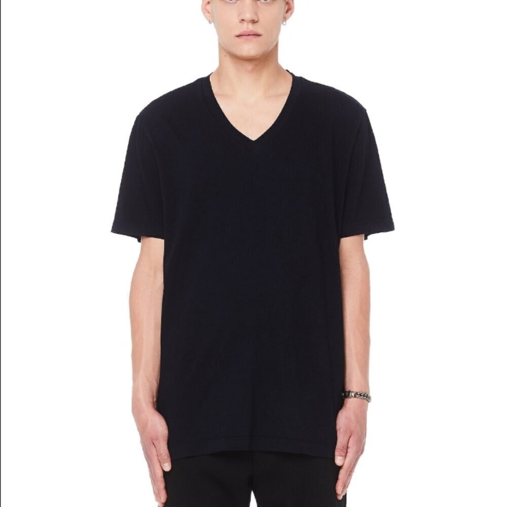 James Perse Men's Size Large (3) Dark Navy V Neck 100% Cotton T-Shirt